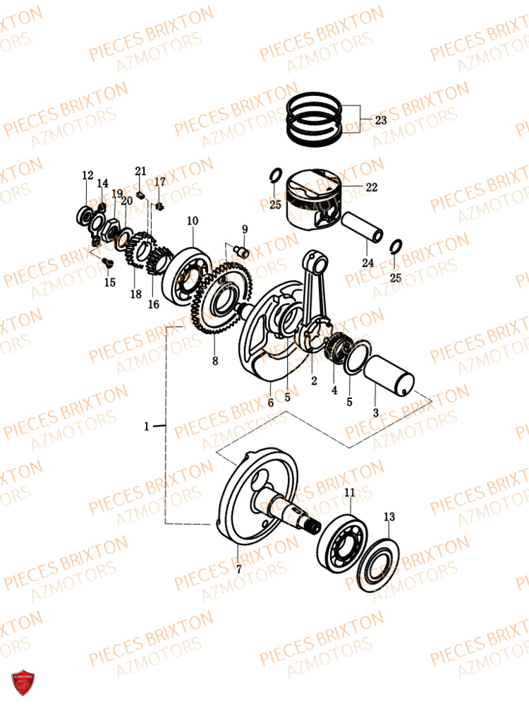 Vilebrequin Piston Equilibreur BRIXTON Pièces Brixton FELSBERG GLANVILLE 250 X EURO 4