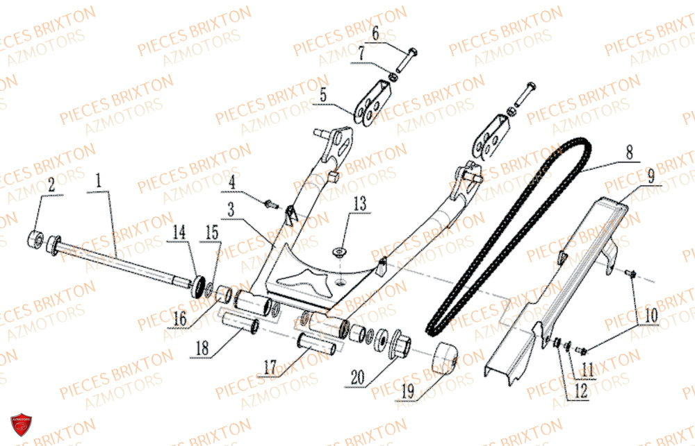 Bras Oscillant BRIXTON Pièces Brixton FELSBERG GLANVILLE 250 X EURO 5