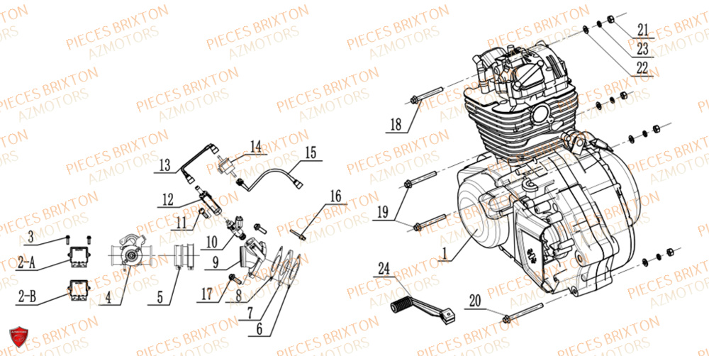 FIXATION MOTEUR BRIXTON FELSBERG GLANVILLE 250 X5