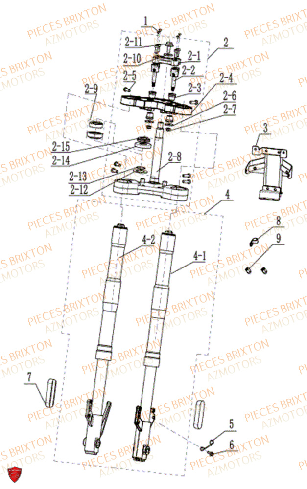 Fourche BRIXTON Pièces Brixton FELSBERG GLANVILLE 250 X EURO 5