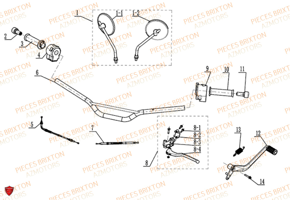 Guidon BRIXTON Pièces Brixton FELSBERG GLANVILLE 250 X EURO 5