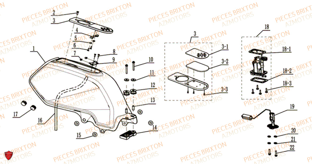 Reservoir Essence BRIXTON Pièces Brixton FELSBERG GLANVILLE 250 X EURO 5