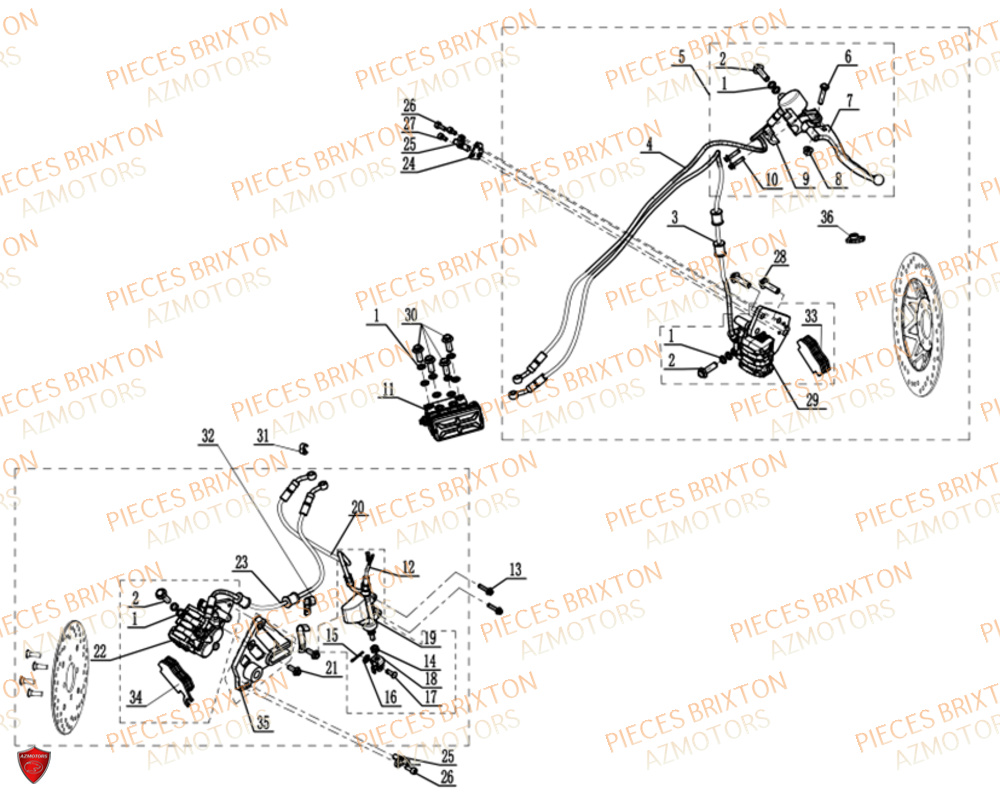 SYSTEME DE FREINAGE BRIXTON FELSBERG GLANVILLE 250 X5