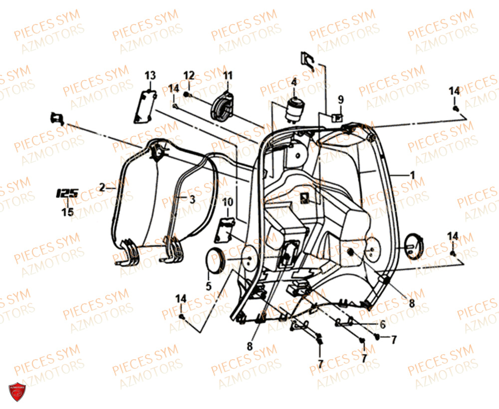 Boite A Gant SYM Pièces FIDDLE III 125I - XA12W4-EU (2017-2020)