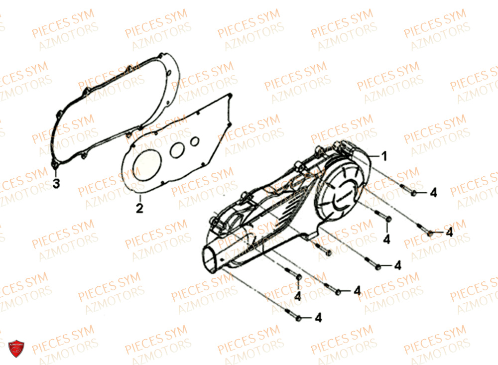 Couvercle De Carter Gauche SYM Pièces FIDDLE III 125I - XA12W4-EU (2017-2020)