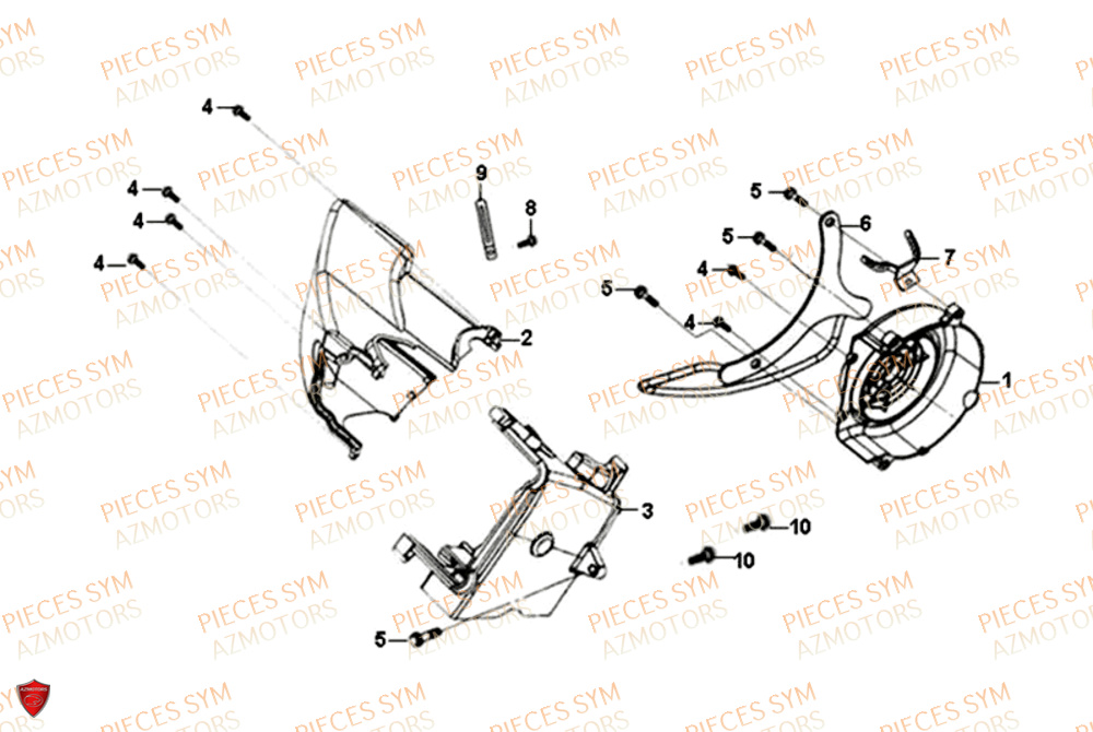 Couvercle Ventilateur SYM Pièces FIDDLE III 125I - XA12W4-EU (2017-2020)