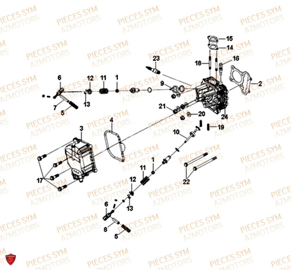 Culasse SYM Pièces FIDDLE III 125I - XA12W4-EU (2017-2020)