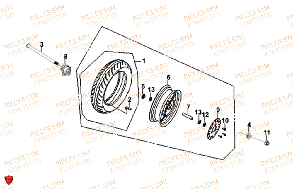 Roue Avant SYM Pièces FIDDLE III 125I - XA12W4-EU (2017-2020)