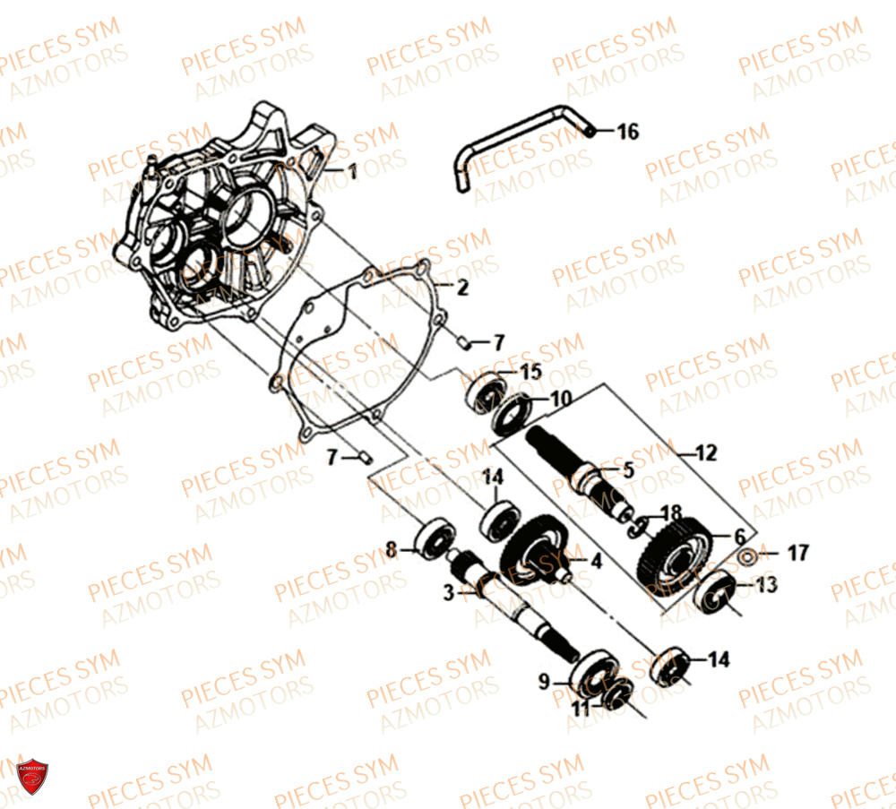 Transmission SYM Pièces FIDDLE III 125I - XA12W4-EU (2017-2020)