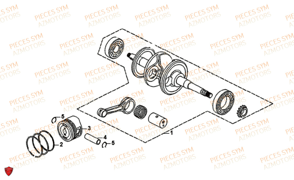 Vilebrequin SYM Pièces FIDDLE III 125I - XA12W4-EU (2017-2020)