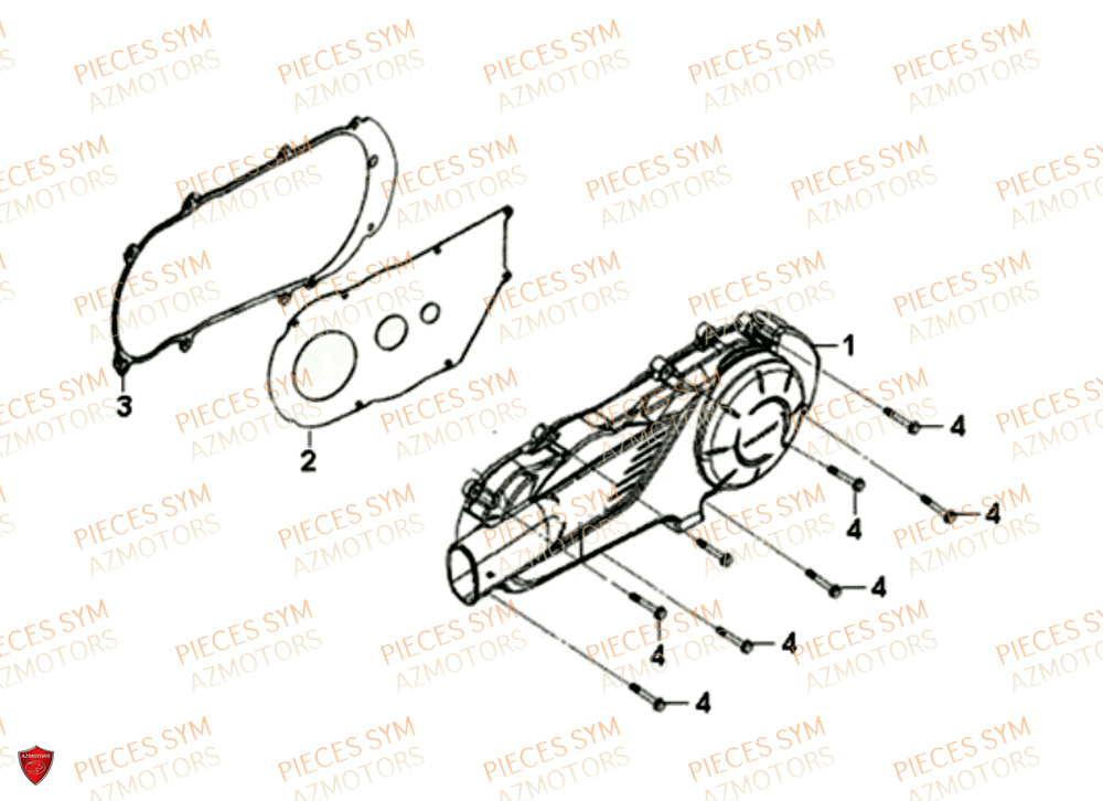 Couvercle De Carter Gauche SYM Pièces FIDDLE III 125I EURO 4 - XA12W2-EU (2017-2020)