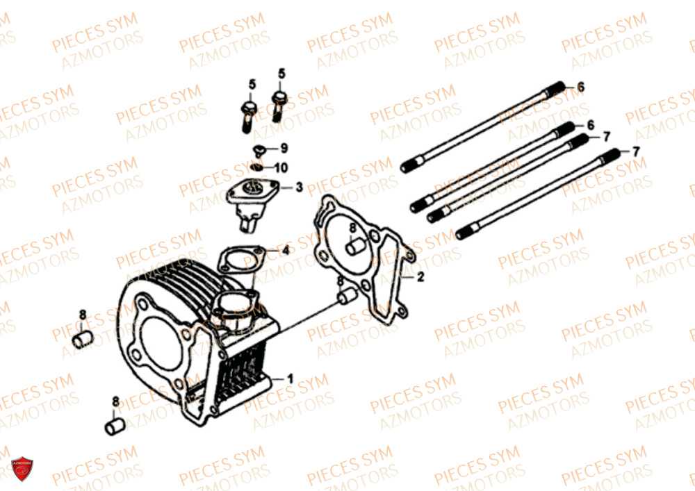 Ensemble Cylindre SYM Pièces FIDDLE III 125I EURO 4 - XA12W2-EU (2017-2020)