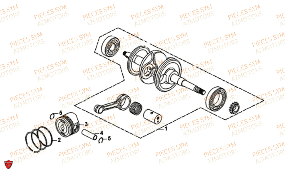 Vilebrequin SYM Pièces FIDDLE III 125I EURO 4 - XA12W2-EU (2017-2020)