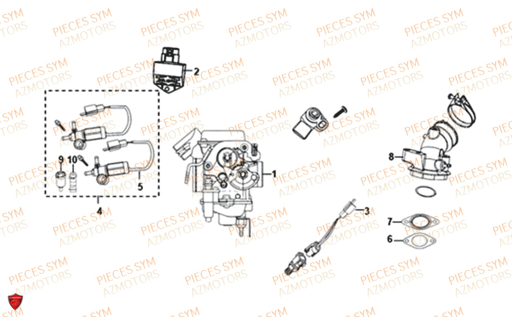 Carburateur SYM Pièces FIDDLE III 50 - XA05W5-EU (2019-2020)