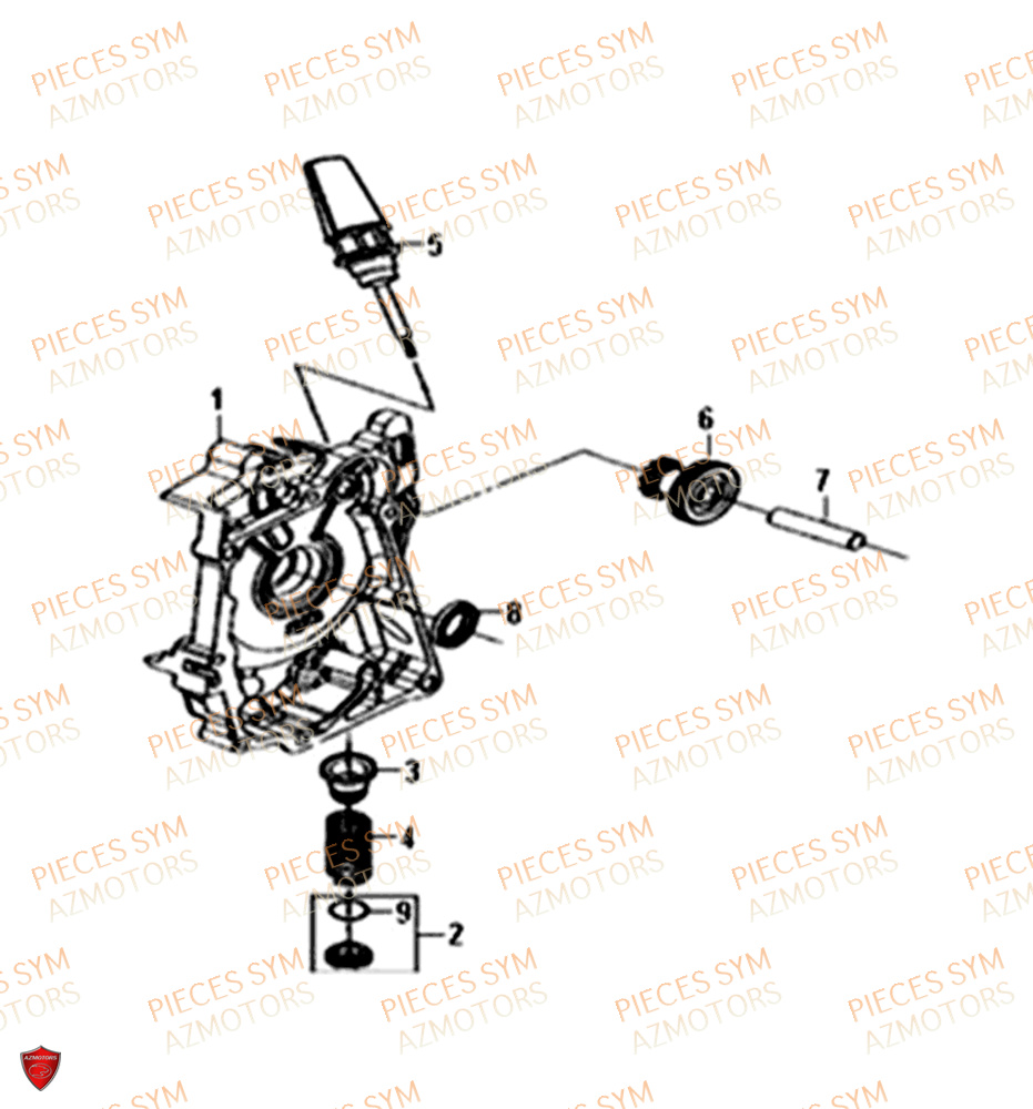 Carter Droit SYM Pièces FIDDLE III 50 - XA05W5-EU (2019-2020)