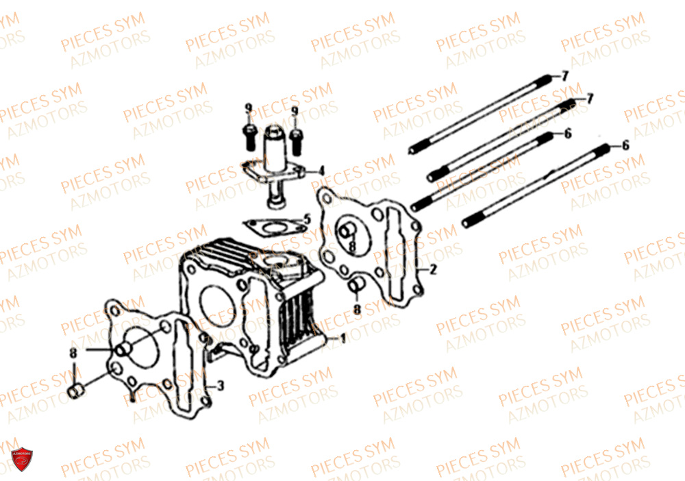 Cylindre SYM Pièces FIDDLE III 50 - XA05W5-EU (2019-2020)