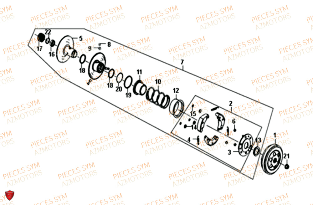 Embrayage SYM Pièces FIDDLE III 50 - XA05W5-EU (2019-2020)