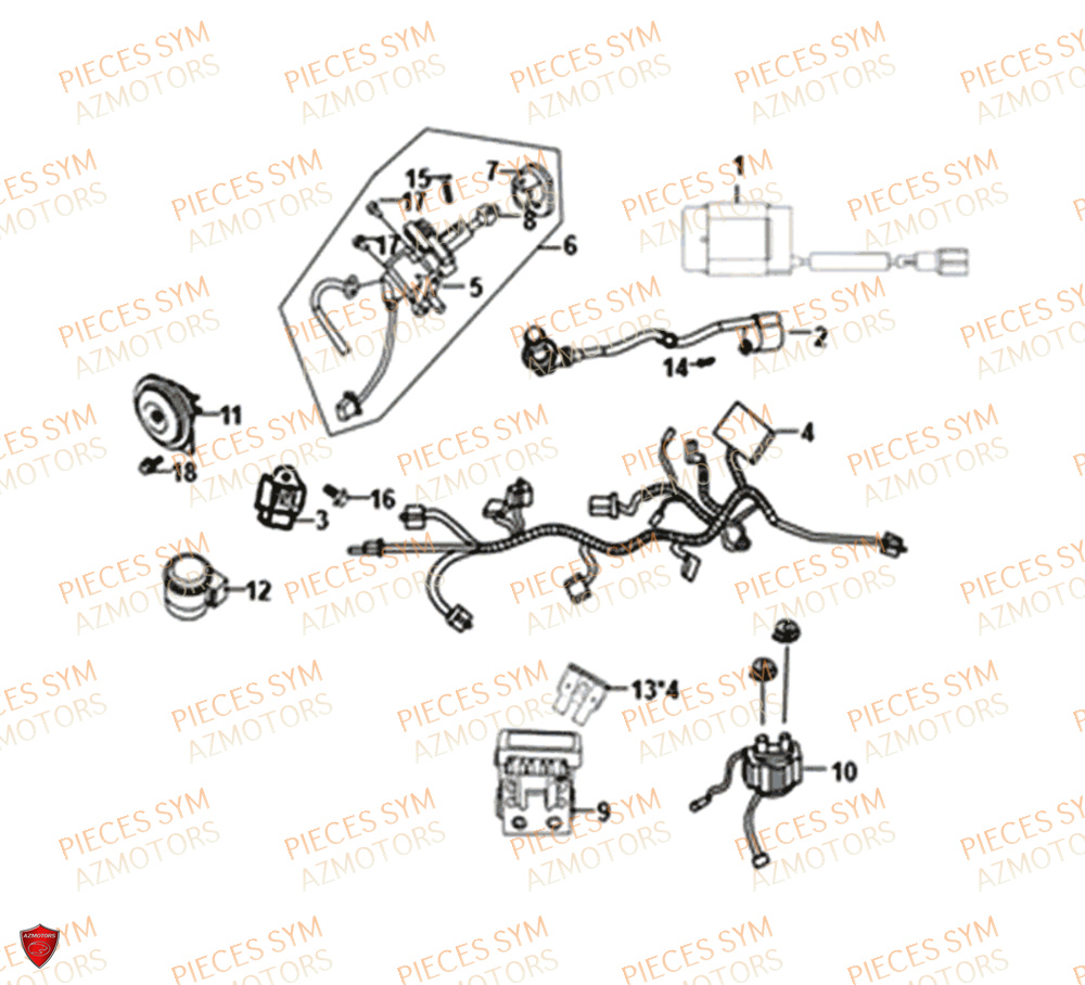 Equipement Electrique SYM Pièces FIDDLE III 50 - XA05W5-EU (2019-2020)