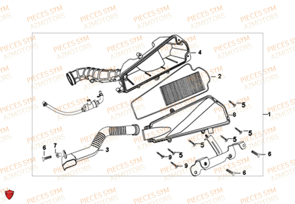 Filtre A Air SYM Pièces FIDDLE III 50 - XA05W5-EU (2019-2020)