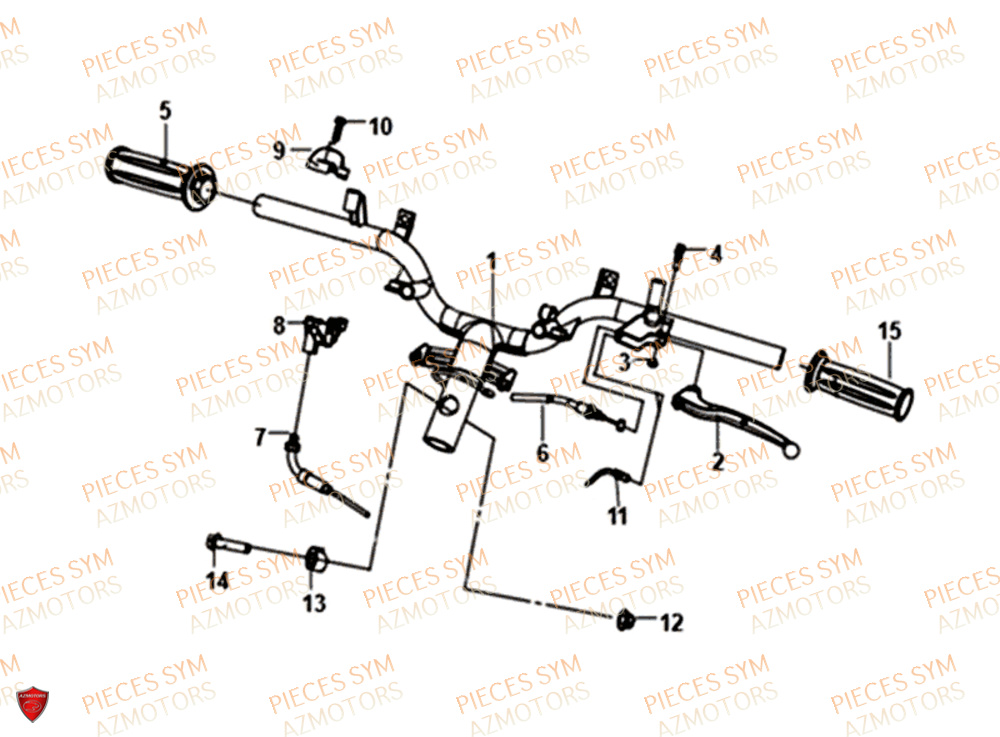 Guidon SYM Pièces FIDDLE III 50 - XA05W5-EU (2019-2020)