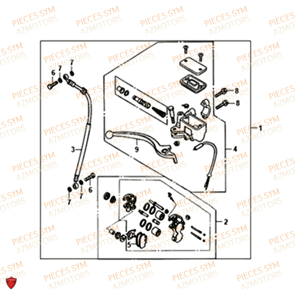 Maitre Cylindre Avant SYM Pièces FIDDLE III 50 - XA05W5-EU (2019-2020)