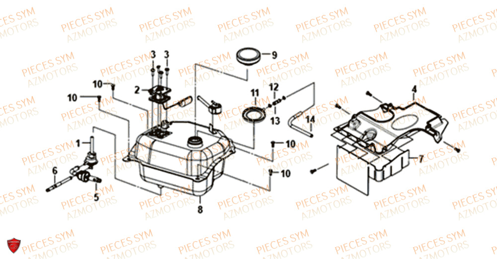 Reservoir SYM Pièces FIDDLE III 50 - XA05W5-EU (2019-2020)