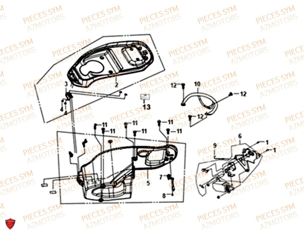 Selle SYM Pièces FIDDLE III 50 - XA05W5-EU (2019-2020)