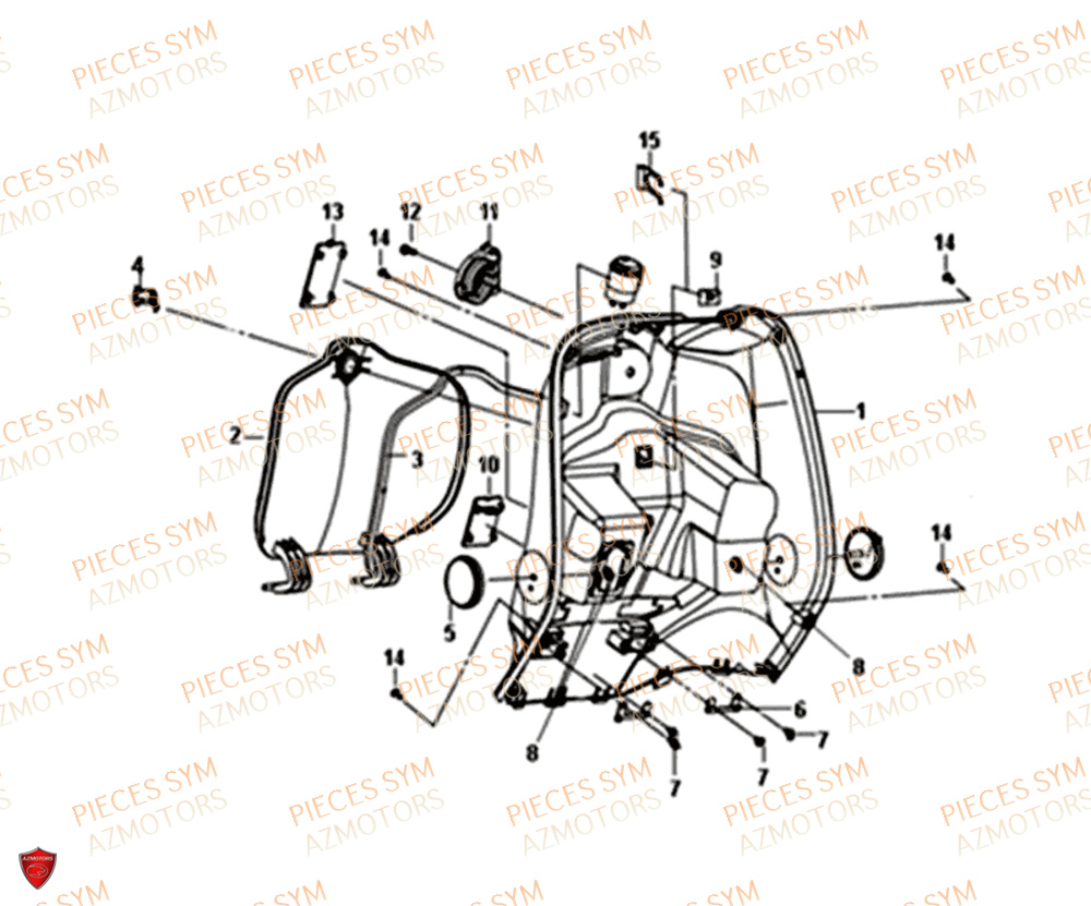 Tablier Interieur SYM Pièces FIDDLE III 50 - XA05W5-EU (2019-2020)