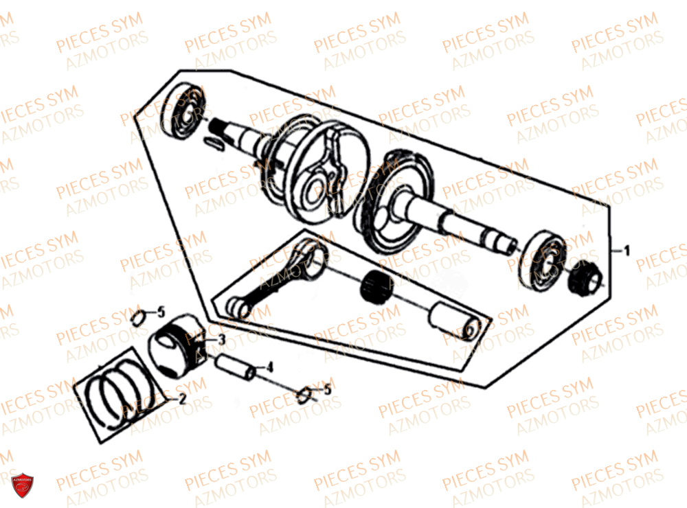 Vilebrequin SYM Pièces FIDDLE III 50 - XA05W5-EU (2019-2020)