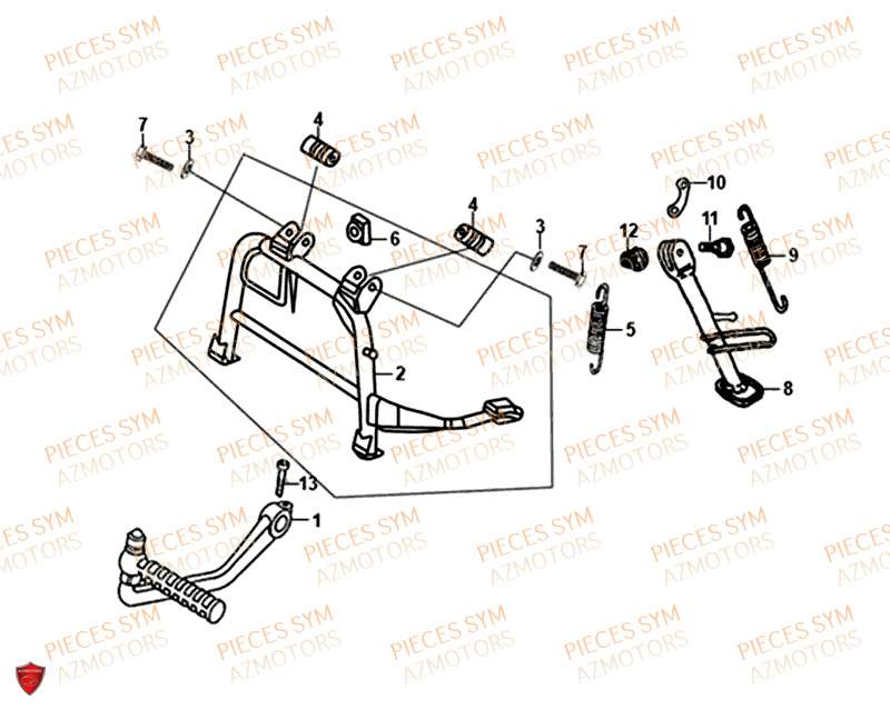 Bequille SYM Pièces FIDDLE II 50 - AF05W4-EU (2019-2020)