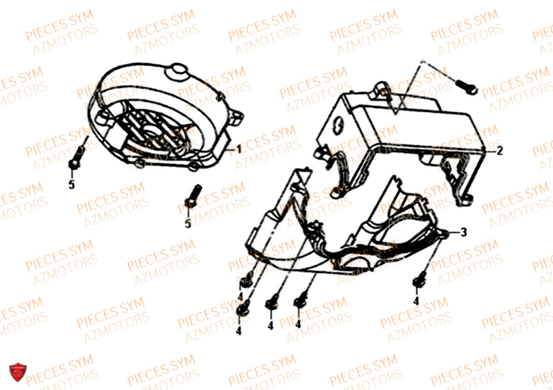 Cache Ventilateur SYM Pièces FIDDLE II 50 - AF05W4-EU (2019-2020)