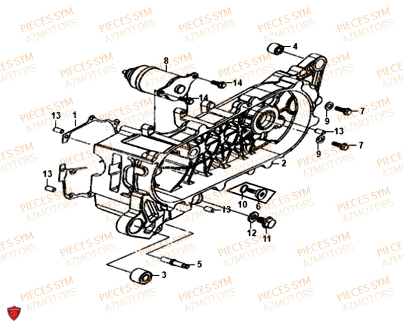 CARTER MOTEUR SYM FIDDLE II 50 2019