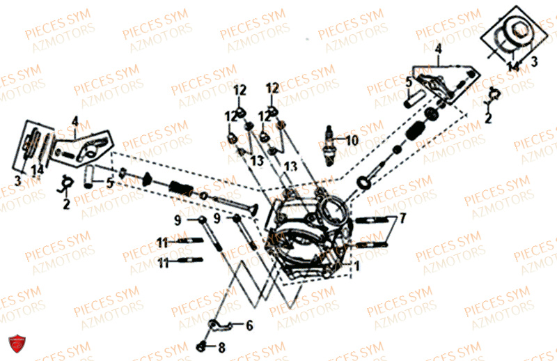 Culasse SYM Pièces FIDDLE II 50 - AF05W4-EU (2019-2020)