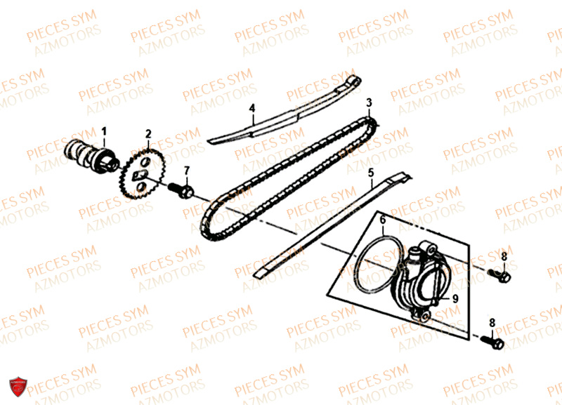 Distribution SYM Pièces FIDDLE II 50 - AF05W4-EU (2019-2020)