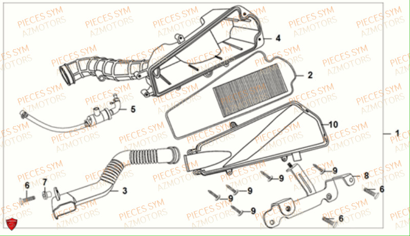 Filtre A Air SYM Pièces FIDDLE II 50 - AF05W4-EU (2019-2020)