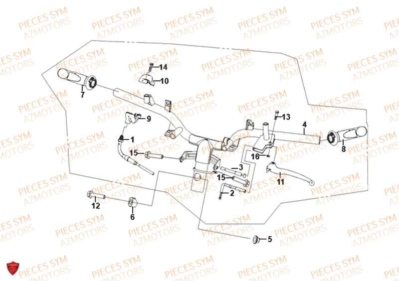 Guidon SYM Pièces FIDDLE II 50 - AF05W4-EU (2019-2020)