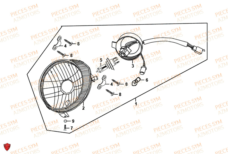 Phare Avant SYM Pièces FIDDLE II 50 - AF05W4-EU (2019-2020)