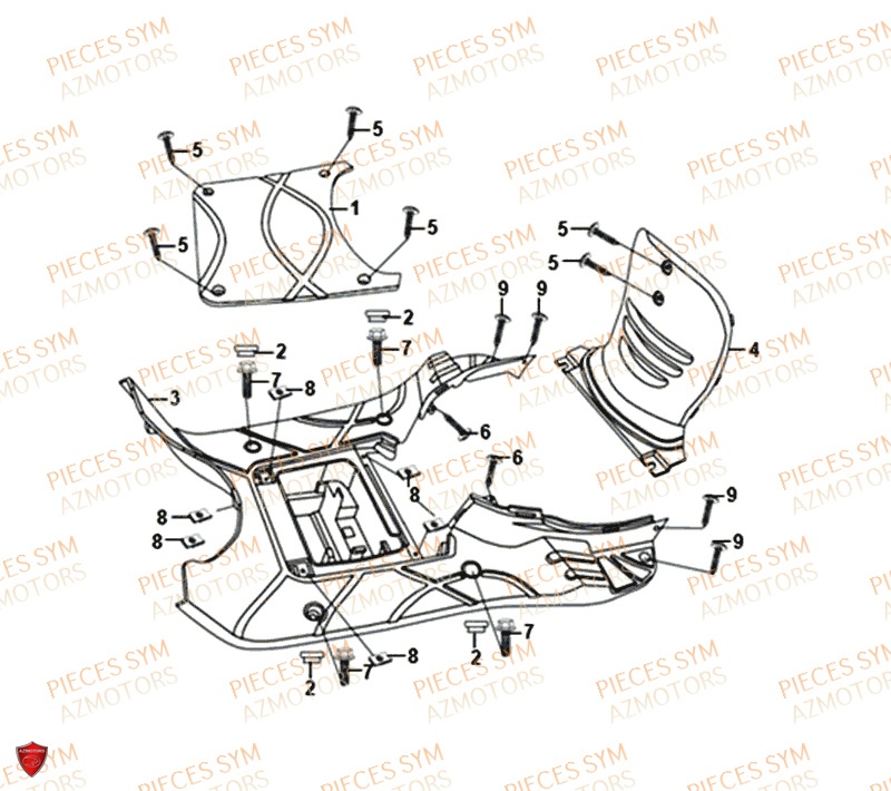 Plancher SYM Pièces FIDDLE II 50 - AF05W4-EU (2019-2020)