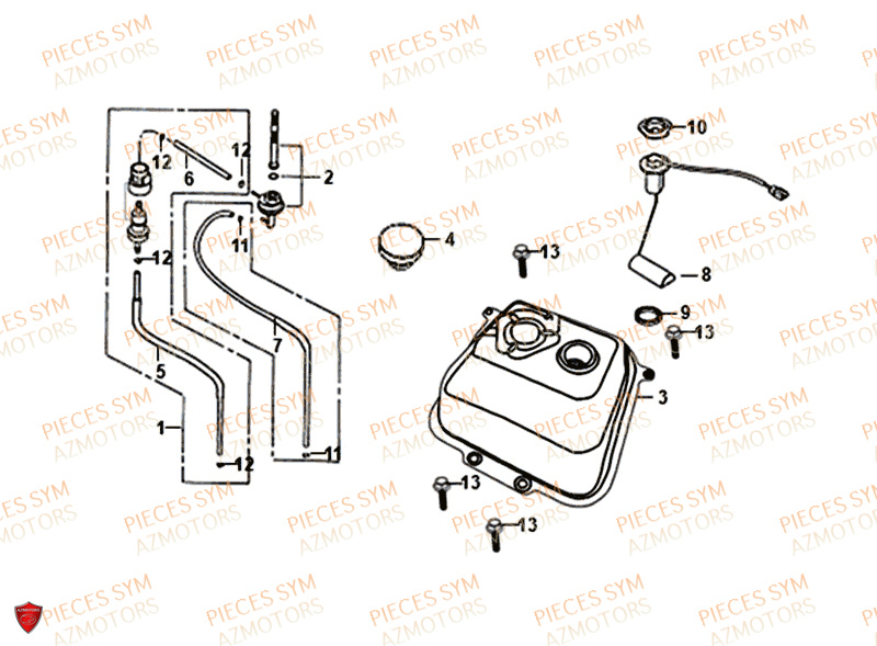 Reservoir SYM Pièces FIDDLE II 50 - AF05W4-EU (2019-2020)