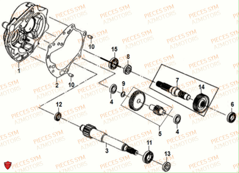 Transmission SYM Pièces FIDDLE II 50 - AF05W4-EU (2019-2020)