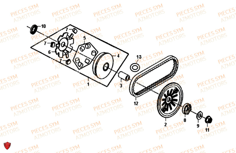 Variateur SYM Pièces FIDDLE II 50 - AF05W4-EU (2019-2020)