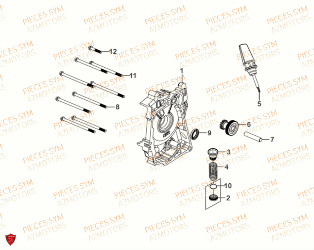 Carter Droit SYM Pièces FIDDLE II 50 E5 - AF05W5-EU (2021)