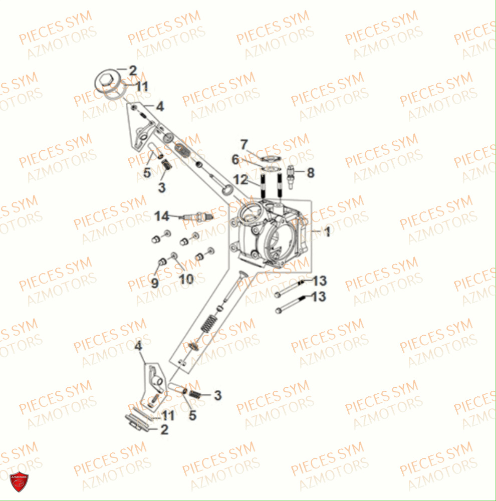 Culasse SYM Pièces FIDDLE II 50 E5 - AF05W5-EU (2021)