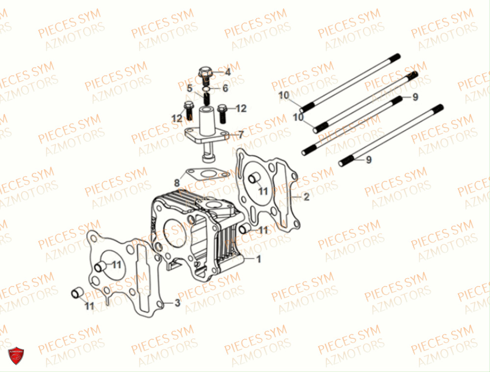 Cylindre SYM Pièces FIDDLE II 50 E5 - AF05W5-EU (2021)