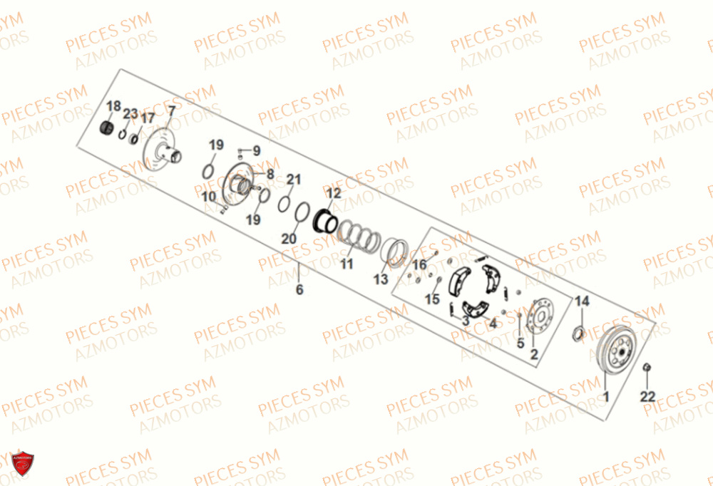 Embrayage SYM Pièces FIDDLE II 50 E5 - AF05W5-EU (2021)