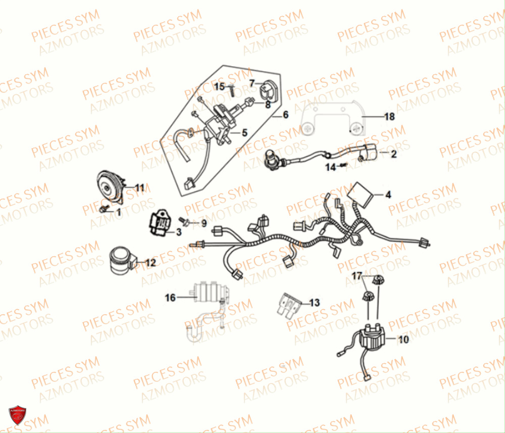 Equipement Electrique SYM Pièces FIDDLE II 50 E5 - AF05W5-EU (2021)