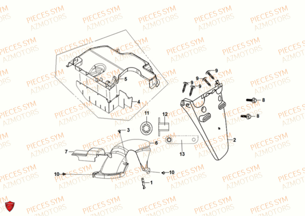 GARDE BOUE ARRIERE SYM FIDDLE II 50 2021