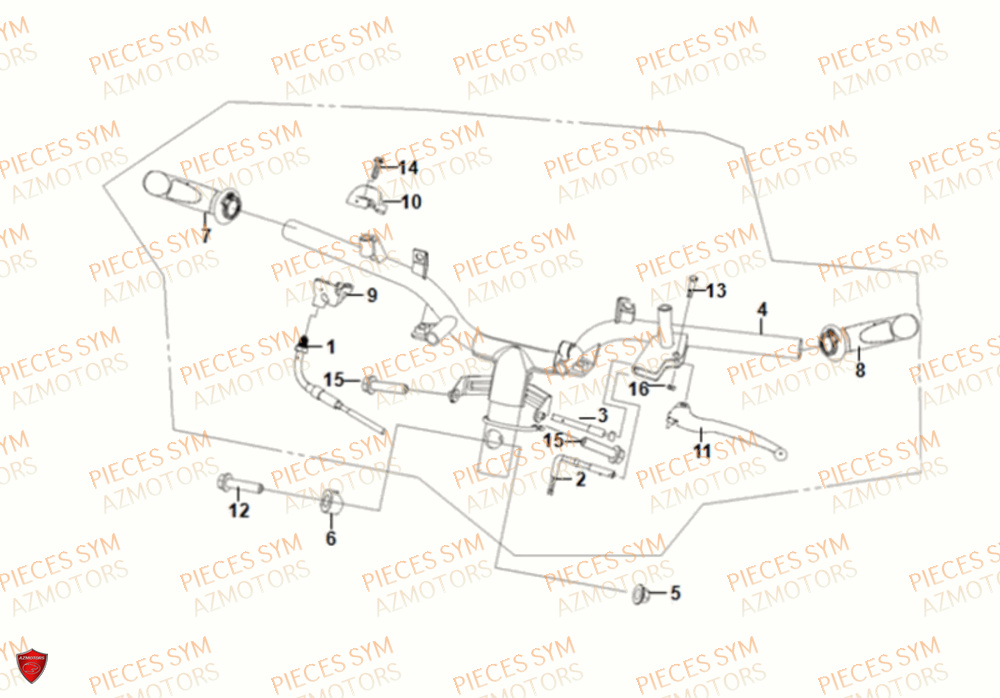 Guidon SYM Pièces FIDDLE II 50 E5 - AF05W5-EU (2021)