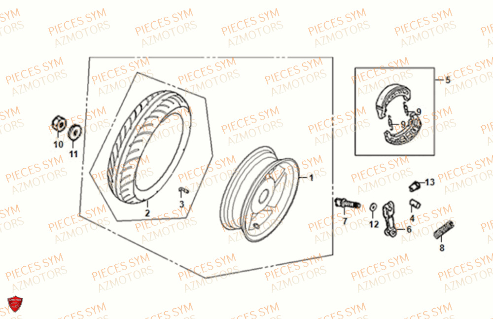 ROUE ARRIERE SYM FIDDLE II 50 2021