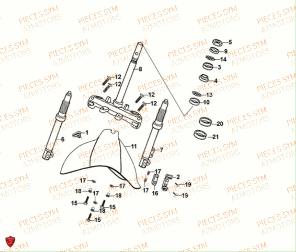 TE DE FOURCHE SYM FIDDLE II 50 2021